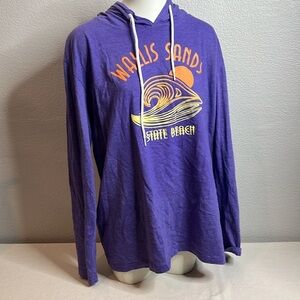 Purple Prairie Mountain Hooded Long Sleeve Tee - XL